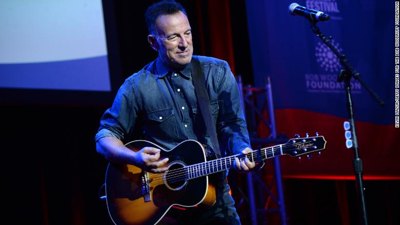 Bruce Springsteen performs on stage at the 10th Annual Stand Up for Heroes event at The Theater at Madison Square Garden on November 1, 2016 in New York City. 