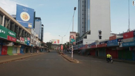 Kisumu&#39;s main street &quot;Oginga Odinga street,&quot; named for Raila&#39;s father who acted as the country&#39;s first vice president, was largely deserted on Friday. 