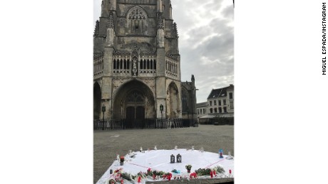 Residents in Tongeren, Belgium, placed flowers and candles in honor of the Barcelona victims.