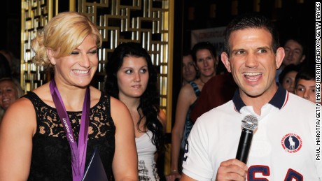Kayla Harrison and Jimmy Pedro at Harrison&#39;s homecoming party after London 2012