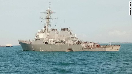 10 US Navy sailors missing after destroyer collides with merchant ship