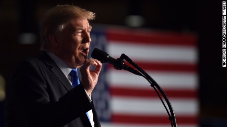 US President Donald Trump speaks during his address to the nation from Joint Base Myer-Henderson Hall in Arlington, Virginia, on August 21, 2017.
Trump warned Monday that a hasty exit from Afghanistan would create a &quot;vacuum&quot; that would benefit America&#39;s jihadist foes, in a major policy address on his strategy in the 16-year conflict. / AFP PHOTO / Nicholas Kamm        (Photo credit should read NICHOLAS KAMM/AFP/Getty Images)