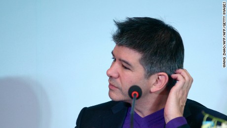 Travis Kalanick, CEO of the global ridesharing service Uber, attends a press conference in Beijing on January 11, 2016.  The Uber CEO spoke at a press conference announcing a partnership with Chinese conglomerate HNA Group.  Uber launched in China in February, 2014 and is active in 21 cities there, with plans to be in 100 cities within a year.      AFP PHOTO / WANG ZHAO / AFP / WANG ZHAO        (Photo credit should read WANG ZHAO/AFP/Getty Images)