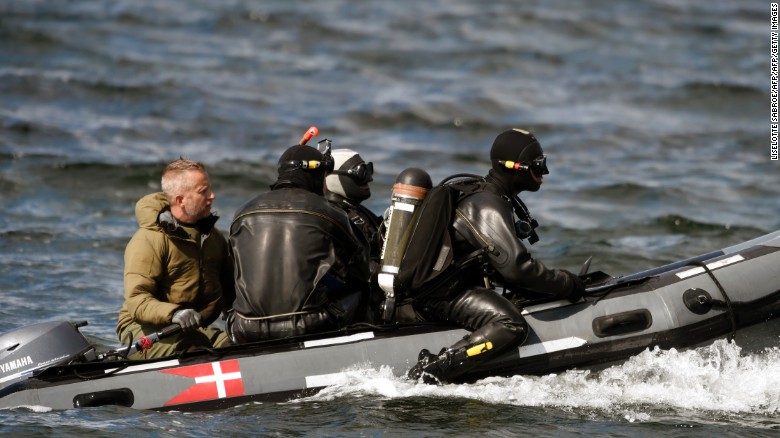 Danish Defense Command divers prepare for a dive near Copenhagen after the discovery of what turned out to be Wall&#39;s torso last August.