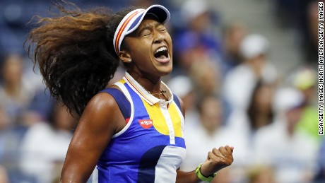 Naomi Osaka during her match Tuesday against last year&#39;s champ.