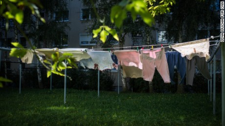 Yahya&#39;s backyard in Bautzen. He doesn&#39;t feel welcome in the town, he says.