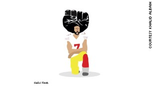 &#39;The black fist of our time&#39;: The story behind a viral Colin Kaepernick cartoon