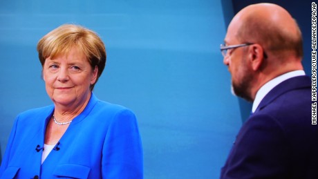 Martin Schulz and Angela Merkel  faced off in the only live TV debate before the election on 24 September.