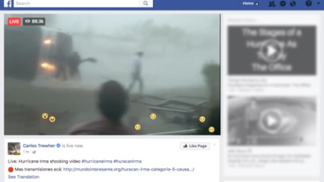 Fake Hurricane Irma videos are getting tens of millions of views on Facebook