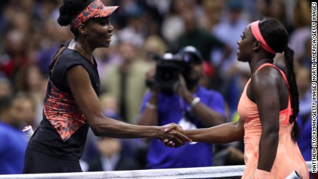 After the handshake with Williams, Stephens applauded the seven-time major champion as she left the court.