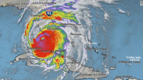 Hurricane Irma, shown by radar at 8:46 a.m. ET Sunday.