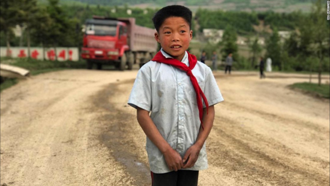 A boy living in the mountainous northeastern border region on September 3, not far from North Korea&#39;s sixth nuclear test.