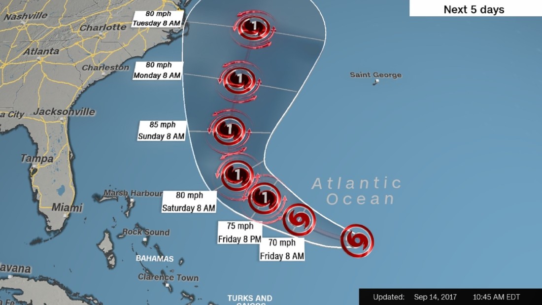 Tropical Storm Jose's forecast path shifts west toward US CNN