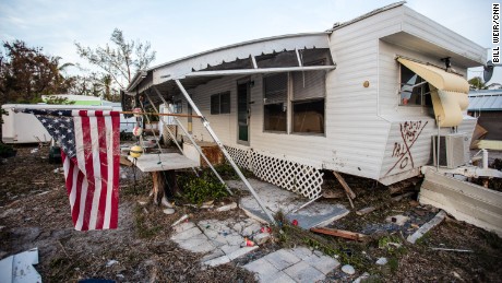 Even far from the eye of the storm, powerful winds and storm surge lay waste to homes on Plantation Key.