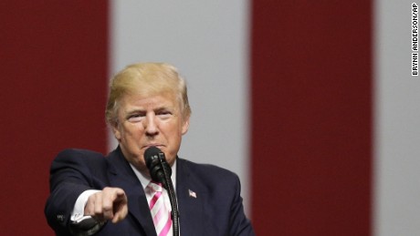 President Trump speaks at a campaign rally in support of Sen. Luther Strange on September 22. 