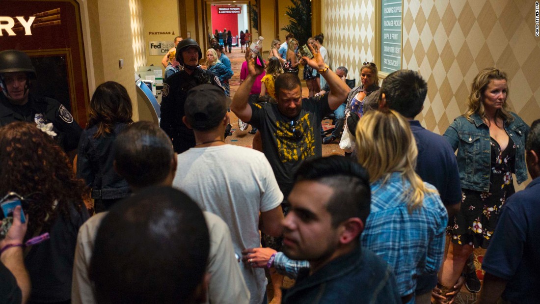 People are searched by police at the Tropicana.