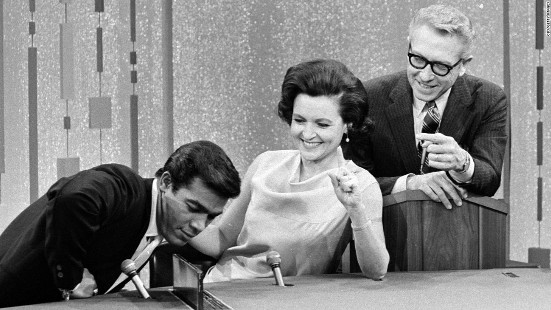 White appears as a celebrity guest on the game show &quot;Password&quot; in 1967. The actress was married to &quot;Password&quot; host Allen Ludden, right, from 1963 until his death in 1981. 