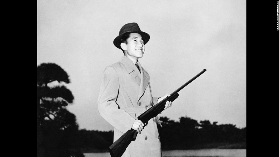 Akihito during a shooting trip circa 1955.