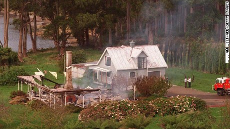 The remains of the guesthouse in Tasmania, Australia, where 35 people were killed in a mass shooting in 1996. 
