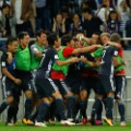 japan celebrate world cup qualification against australia 