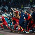 serbia mitrovic celebrate world cup qualification 