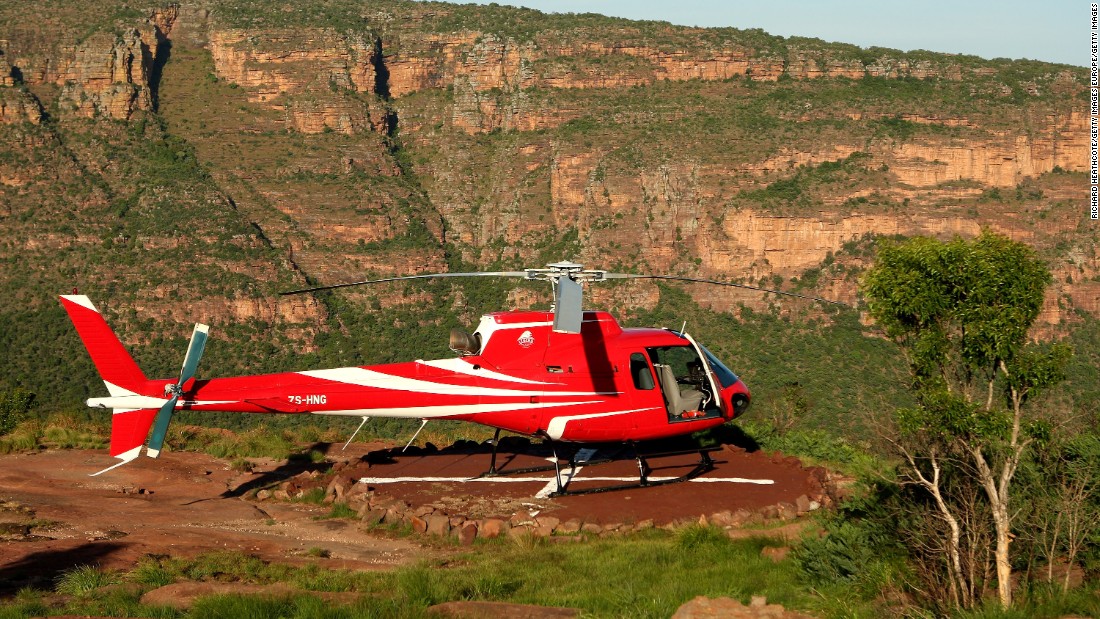 To play the 19th hole at Legends Golf Resort in South Africa, you have to take a helicopter to the tee, which is perched on top of a mountain. 