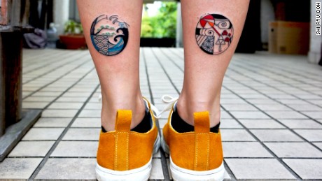 A pair of tattoos by Shi Ryu Doh.