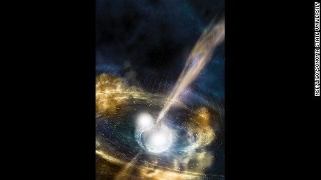 First-seen Neutron Star Collision Creates Light, Gravitational Waves ...