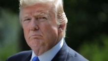 WASHINGTON, DC - JULY 25:  U.S. President Donald Trump holds a joint news conference with Lebanese Prime Minister Saad Hariri in the Rose Garden at the White House July 25, 2017 in Washington, DC. Trump began the news conference by announcing that Senate Republicans had passed a procedural vote on repealing Obamacare.  (Photo by Chip Somodevilla/Getty Images)