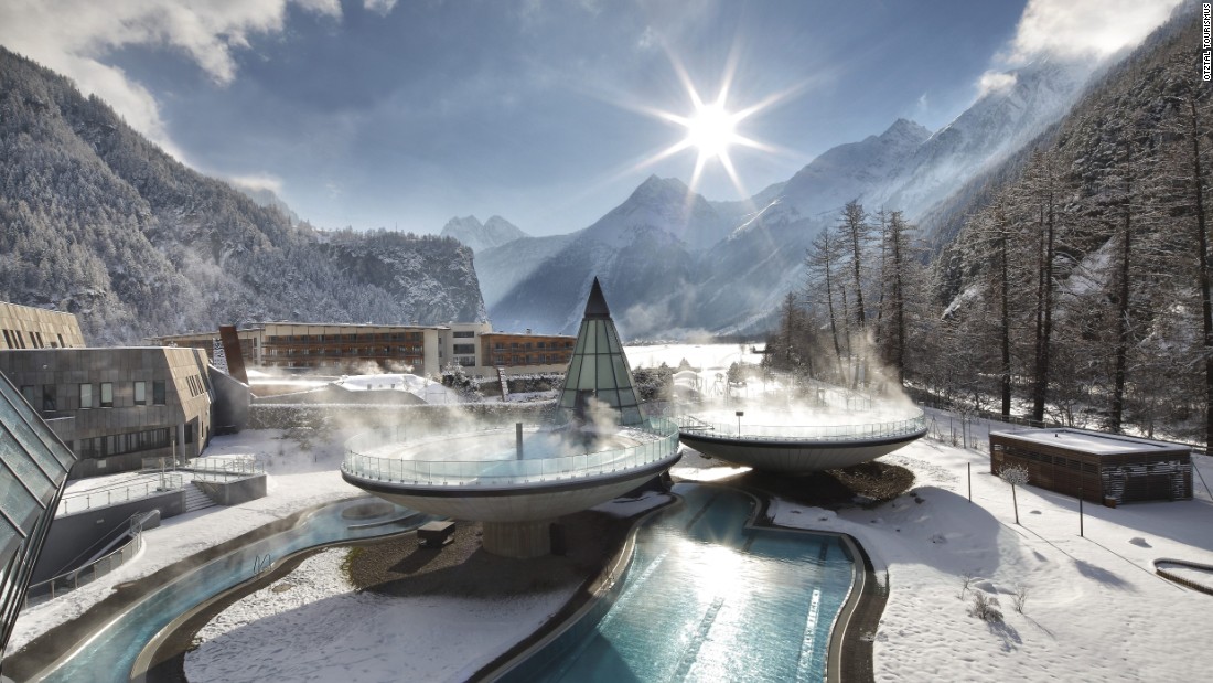 The Aqua Dome is Soelden&#39;s thermal spa set deep in the Otztal mountains.