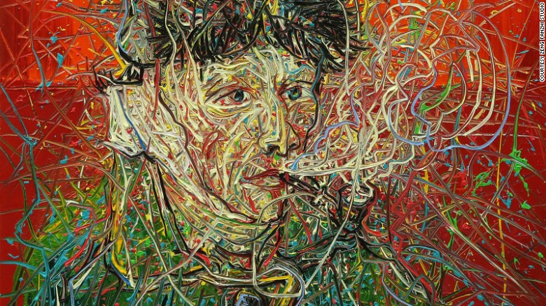 Zeng Fanzhi recreates Van Gogh self portraits - CNN Video