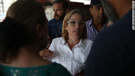 SAN JUAN, PUERTO RICO:  San Juan Mayor Carmen Yulin Cruz deals with an emergency situation where patients at a hospital need to be moved because a generator stopped working in the aftermath of Hurricane Maria on September 30, 2017 in San Juan, Puerto Rico. (Joe Raedle/Getty Images)