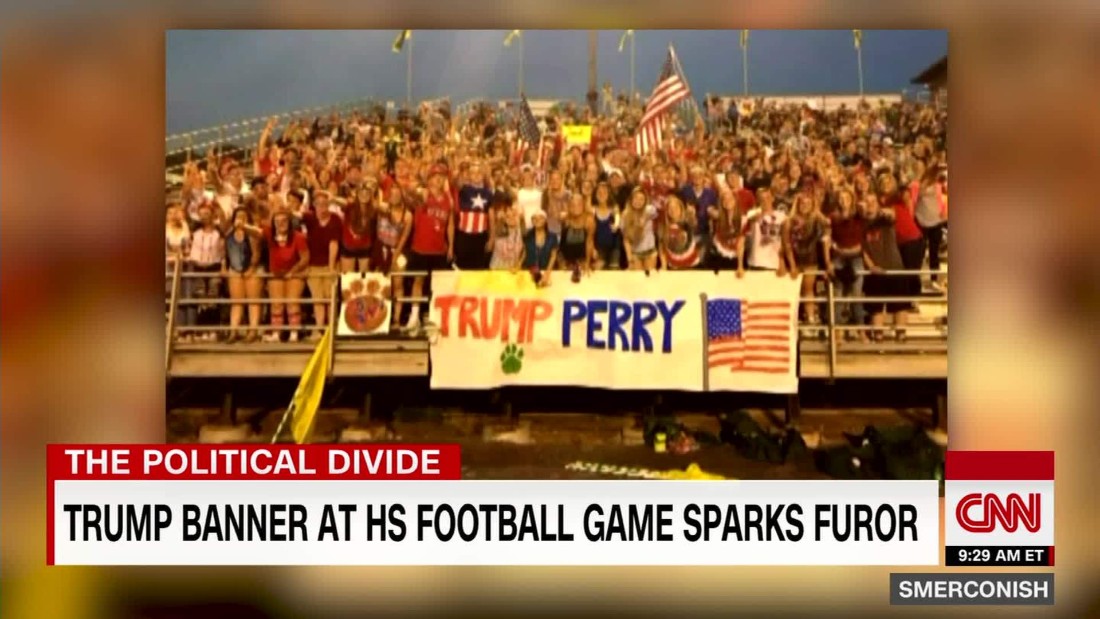 Trump banner at HS football game sparks furor - CNN Video