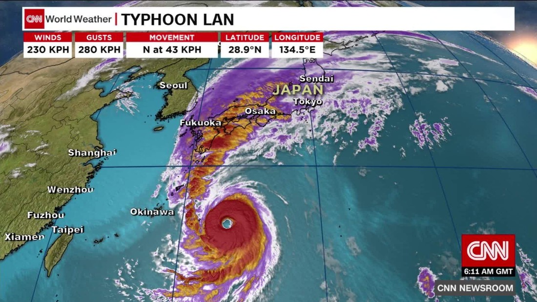 Typhoon Lan barrels toward Tokyo CNN Video