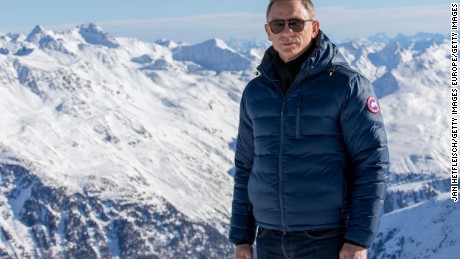 Actor Daniel Craig poses in Soelden, Austria, during the filming of the James Bond film 'spectre'