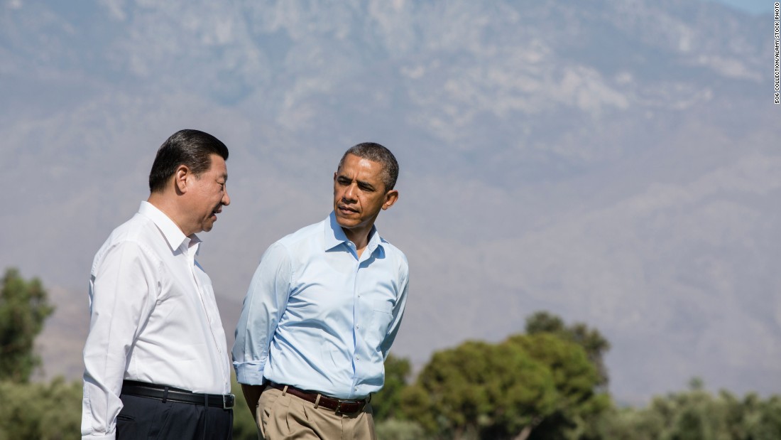 Xi became China&#39;s President in March 2013. Here, he walks with US President Barack Obama before a bilateral meeting in Rancho Mirage, California, in June 2013.