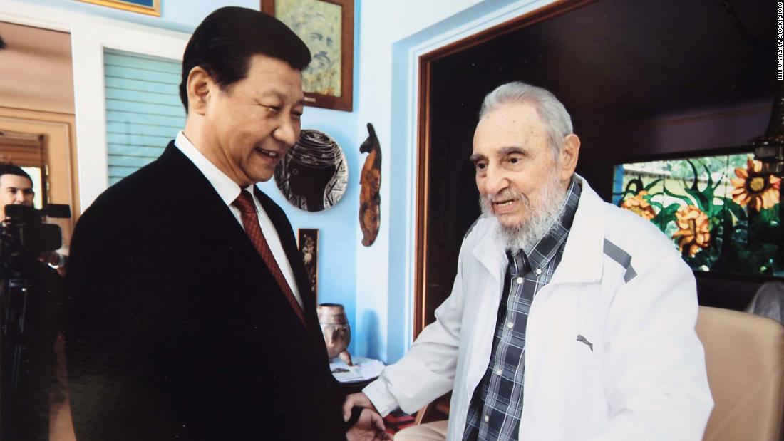 Xi visits Cuban leader Fidel Castro in Havana, Cuba, in 2014.