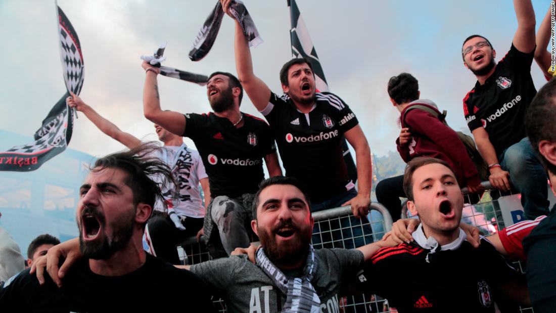 ISTANBUL, TURKEY - OCTOBER 25: fan of Besiktas JK during the Super