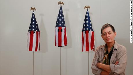 Professor S Artwork Uses Us Flags To Make Kkk Style Hoods Cnn