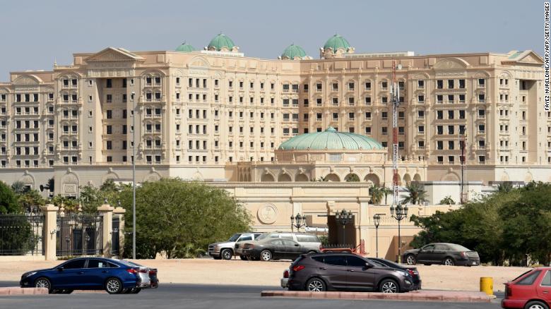 A picture taken on November 5, 2017 in Riyadh shows a general view of the closed Ritz Karlton hotel in Riyadh.
A day earlier Saudi Arabia arrested 11 princes, including a prominent billioniare, and dozens of current and former ministers, reports said, in a sweeping crackdown as the kingdom's young crown prince Mohammed bin Salman consoliates power. / AFP PHOTO / FAYEZ NURELDINE        (Photo credit should read FAYEZ NURELDINE/AFP/Getty Images)