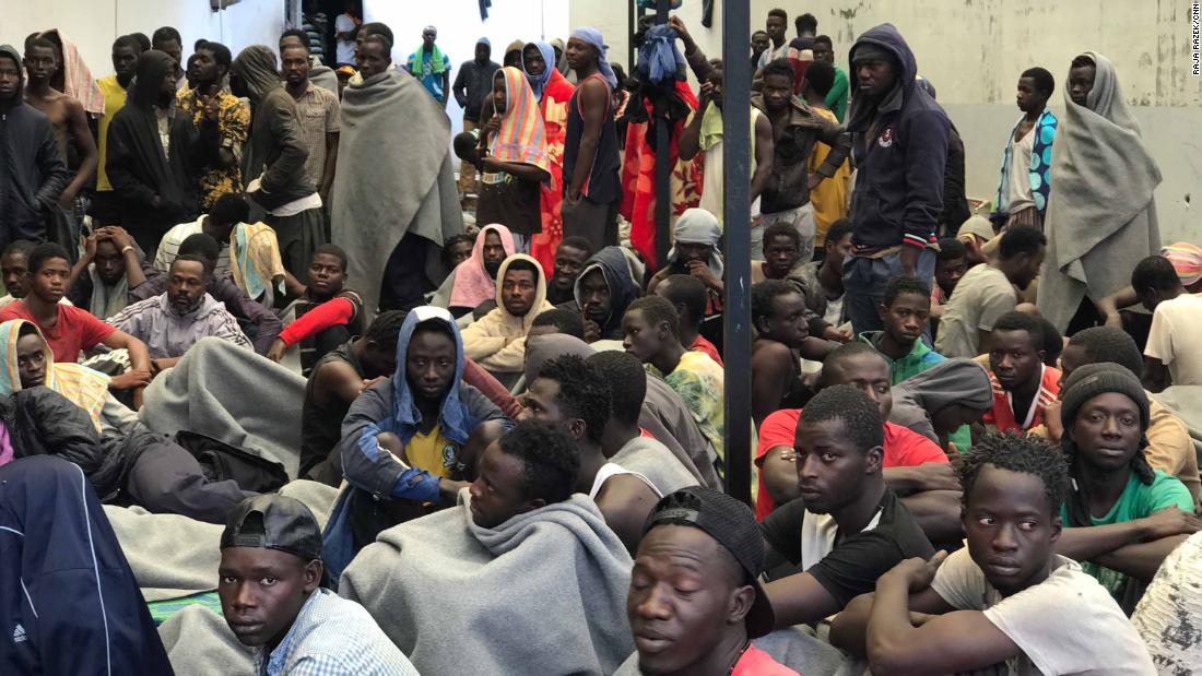 The Treeq Alsika Migrant Detention Center in Tripoli, where some migrants are held by Libyan authorities before they are repatriated. 