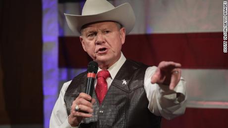 FAIRHOPE, AL - SEPTEMBER 25:  Republican candidate for the U.S. Senate in Alabama, Roy Moore, speaks at a campaign rally on September 25, 2017 in Fairhope, Alabama. Moore is running in a primary runoff election against incumbent Luther Strange for the seat vacated when Jeff Sessions was appointed U.S. Attorney General by President Donald Trump. The runoff election is scheduled for September 26.  (Photo by Scott Olson/Getty Images)