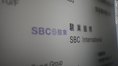 A sign for SBC International at Hong Kong&#39;s Billion Centre.