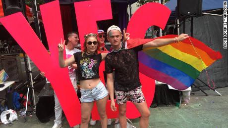 Celebrations in Melbourne after Australia voted in favor of same-sex marriage 
