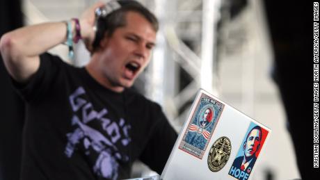 Shepard Fairey performs during day three of the Coachella Valley Music &amp; Arts Festival 2009 held at the Empire Polo Club on April 19, 2009 in Indio, California.