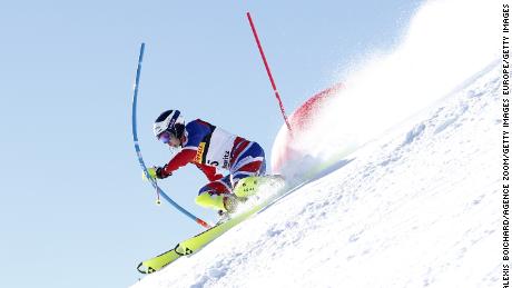 ST. MORITZ, SWITZERLAND - FEBRUARY 19: Dave Ryding of Great Britain in action during the FIS Alpine Ski World Championships Men&#39;s Slalom on February 19, 2017 in St. Moritz, Switzerland (Photo by Alexis Boichard/Agence Zoom/Getty Images)