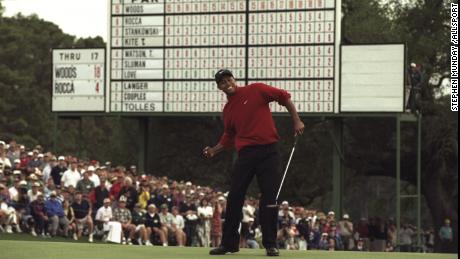 Tiger Woods finished 12 shots clear at the 1997 Masters, his first major title.