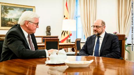 President Steinmeier met with Social Democratic Party leader Martin Schulz on Thursday to discuss the country&#39;s next steps.