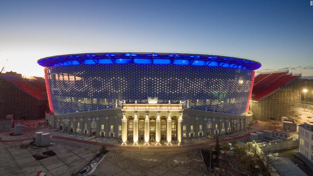 The additional seats, constructed outside of the original stadium, loom dramatically at either end of the pitch in order to fulfill FIFA&#39;s minimum World Cup capacity of 35,000. Recent inspection reports have shown the temporary stands &quot;fully comply with all safety and security requirements,&quot; according to a FIFA spokesperson. 