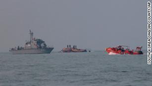 The capsized fishing boat had crashed with a refueling vessel near Incheon, South Korea.